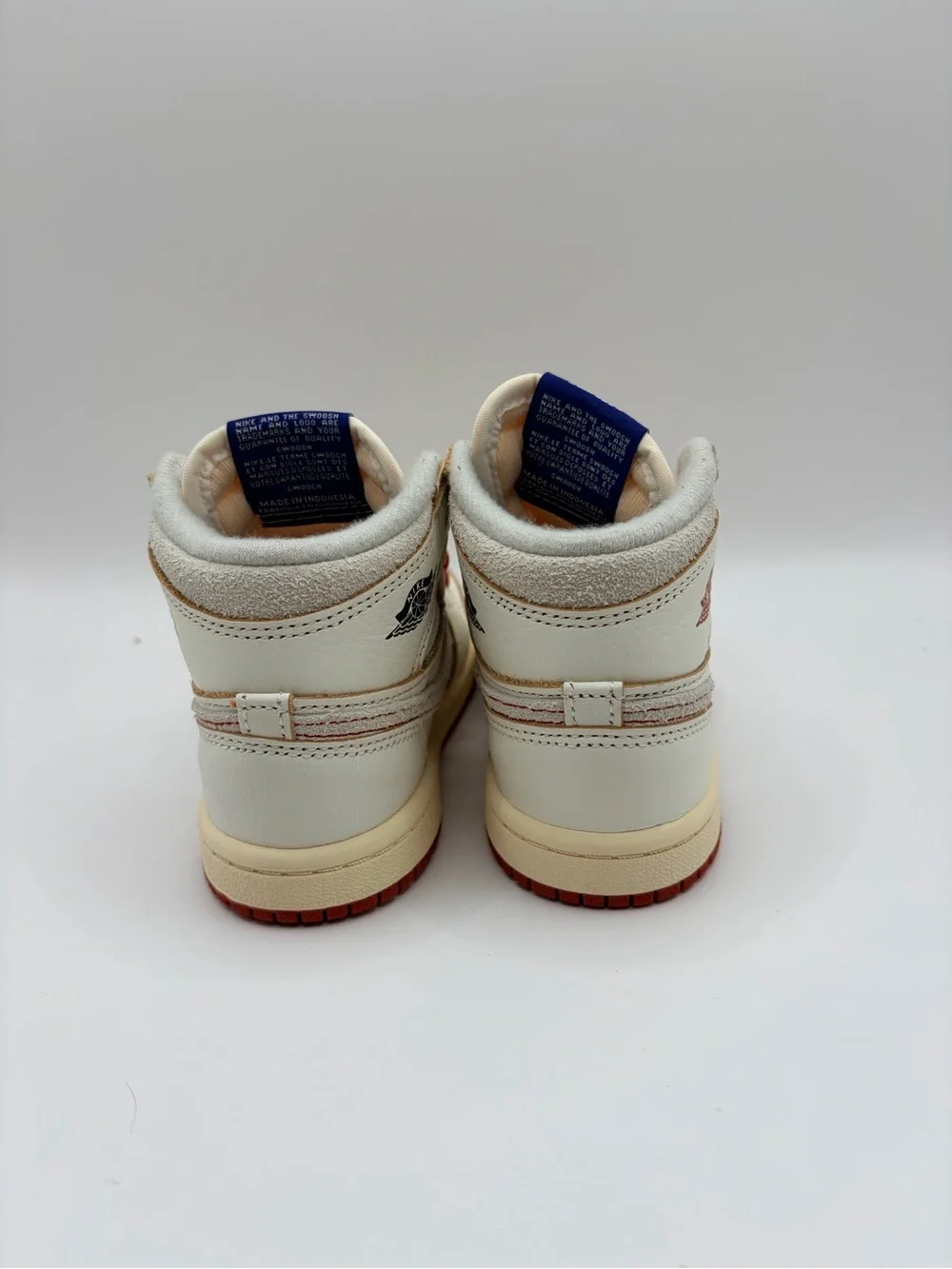 Nike Kids Cream and Red High-Top Sneakers